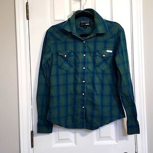 Powder River Outfitters Plaid Button-Up Shirt - Green